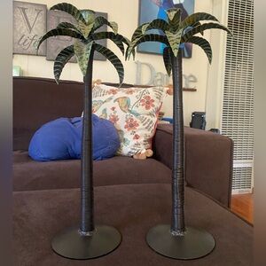 Metal Palm Tree Candle Holder(s)